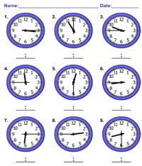 telling time worksheet pic